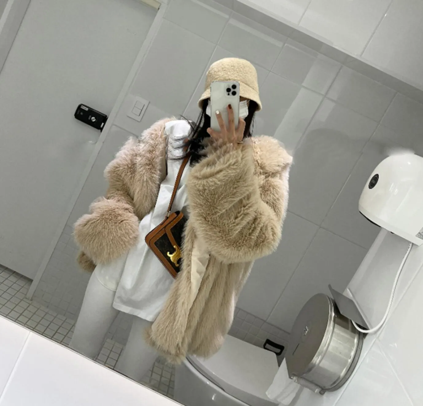 Boho Winter Coat, Fur Coat, Faux Fox Fur, Jolie in Brown