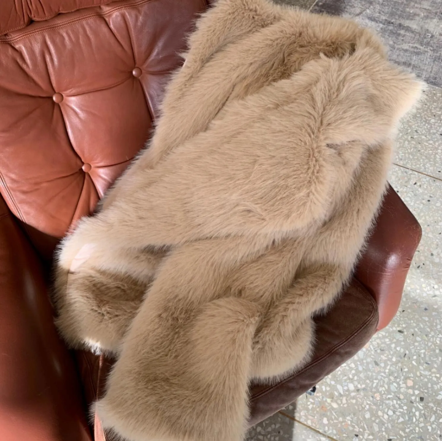 Boho Winter Coat, Fur Coat, Faux Fox Fur, Jolie in Brown