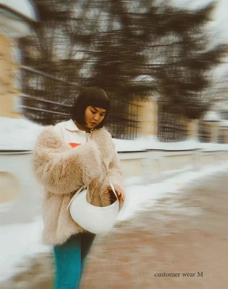 Boho Winter Coat, Fur Coat, Faux Fox Fur, Jolie in Brown