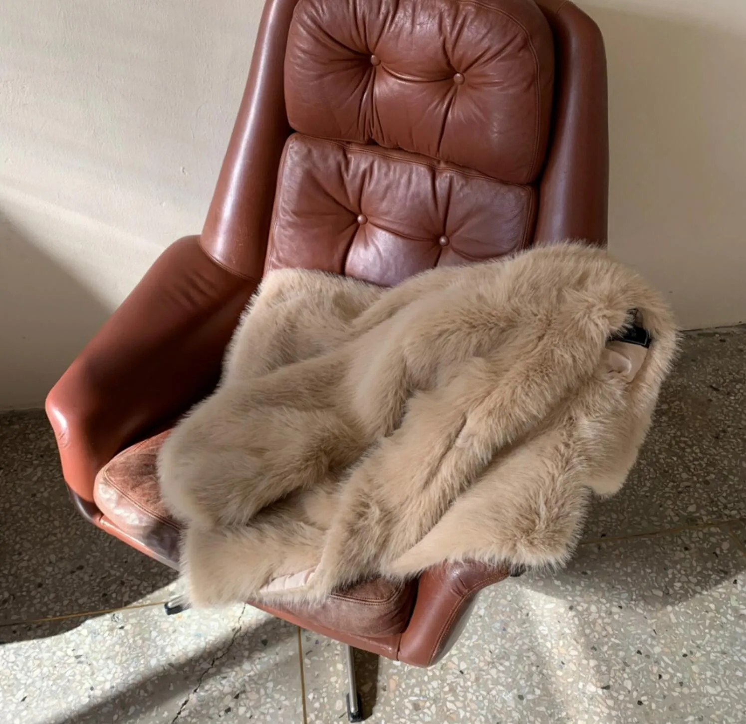 Boho Winter Coat, Fur Coat, Faux Fox Fur, Jolie in Brown
