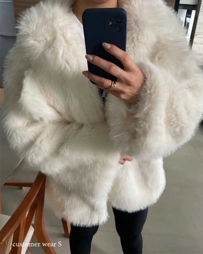 Boho Winter Coat, Fur Coat, Faux Fox Fur, Jolie in Brown