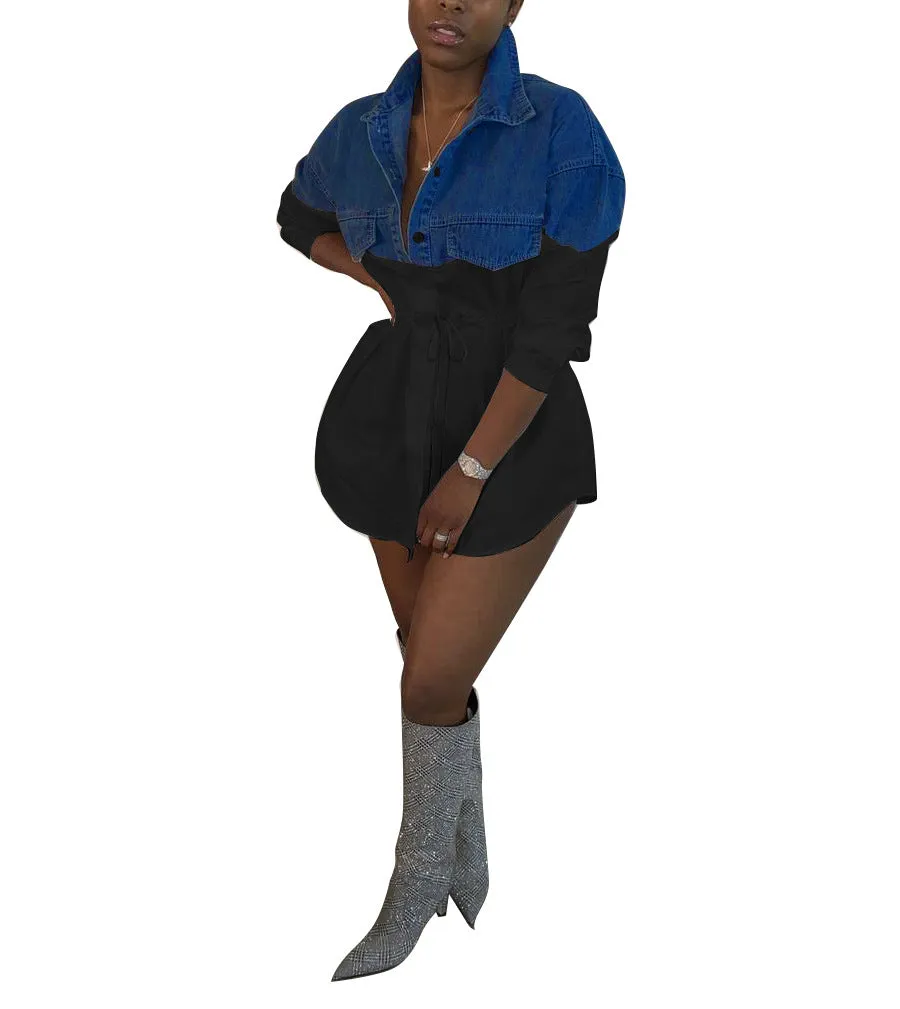 Denim Short Blue High Waist Dress