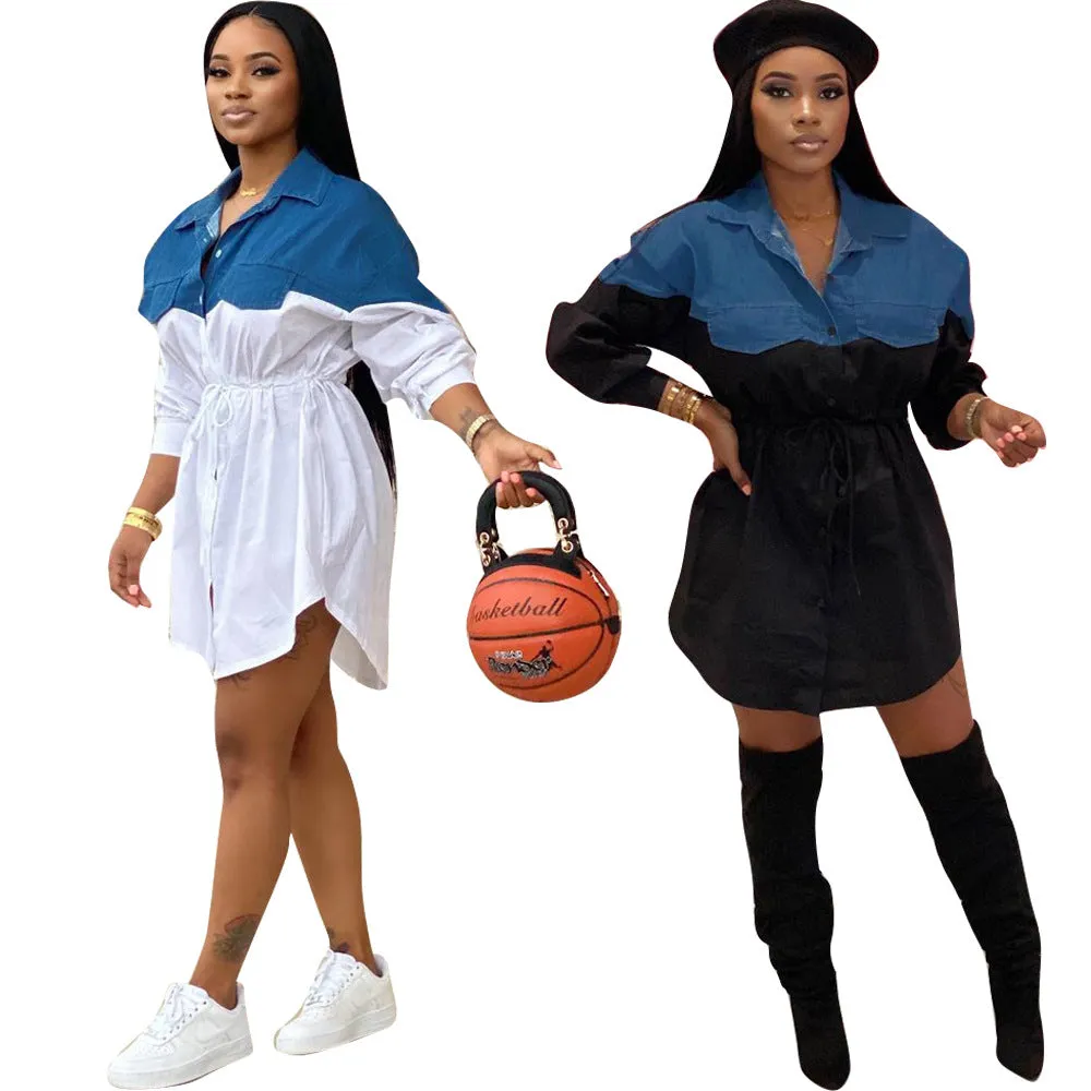 Denim Short Blue High Waist Dress