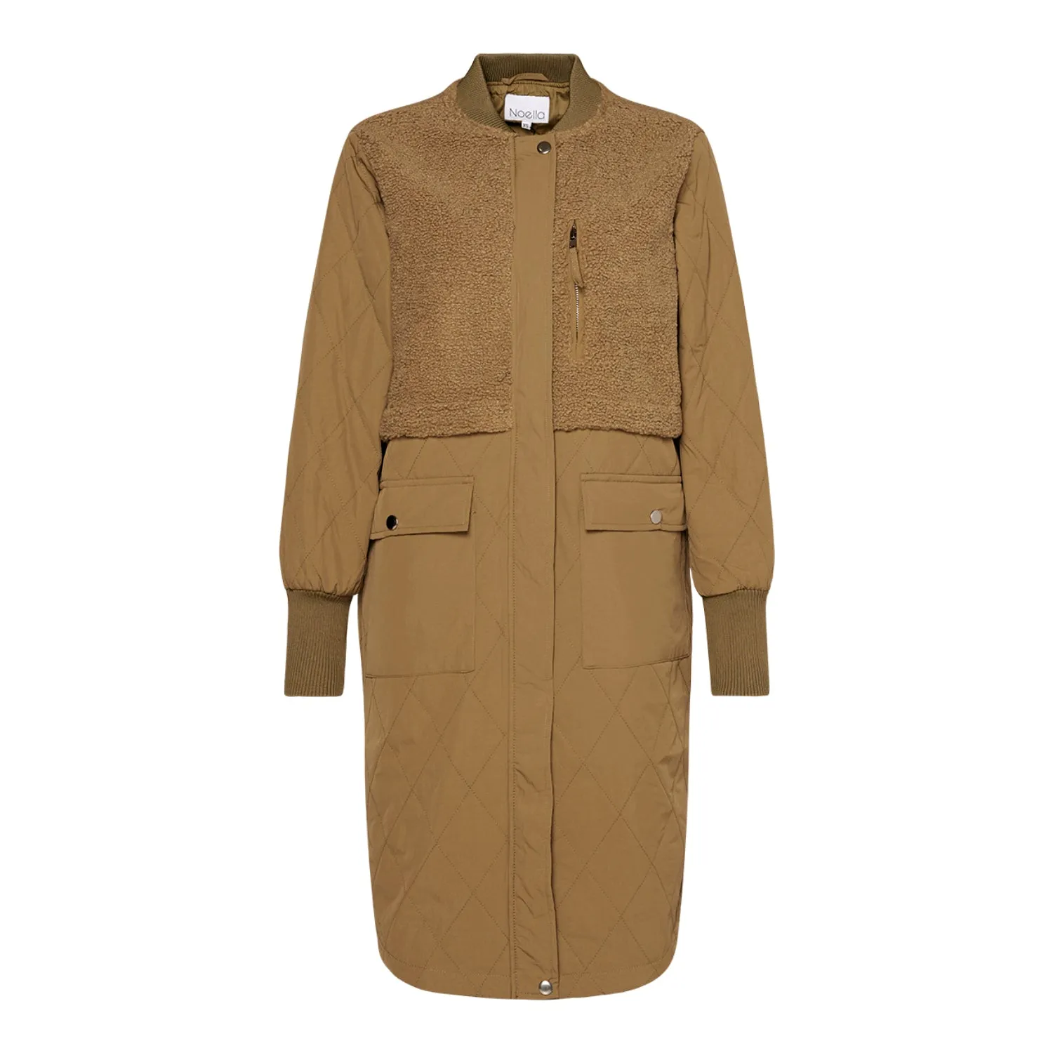 Etta Pile Coat Solid - Light Army