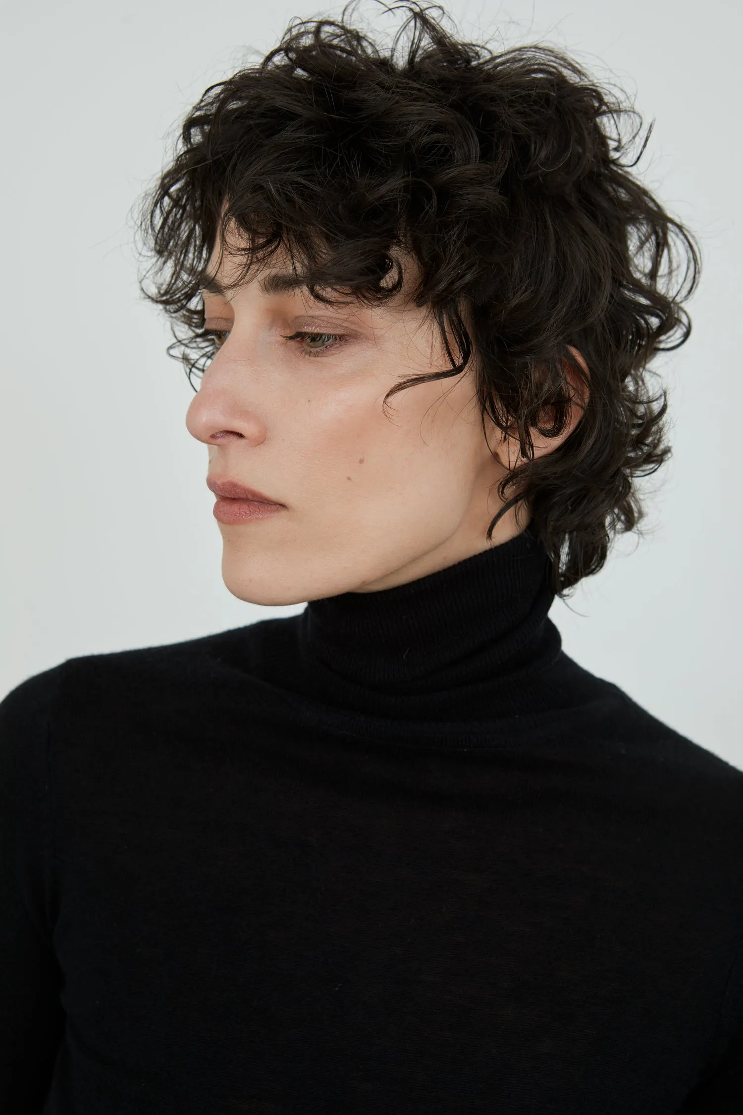 Frederica turtleneck knit | Black - Ultrafine merino-cashmere-silk blend