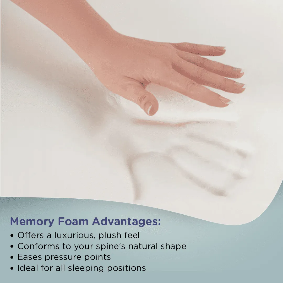 Grande Wood and Metal Hybrid Bed (White)   Plus Memory Foam Mattress (Queen)