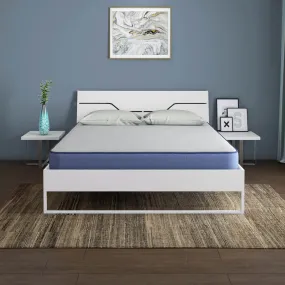 Grande Wood and Metal Hybrid Bed (White)   Plus Memory Foam Mattress (Queen)