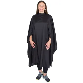 Hair Cutting Cape with Armholes - Professional Salon Cape - 100% Nylon - Haircut Cape - Hairdresser Cape - Styling Cape - Hair Gown - Hair Dressing Cape (Black)