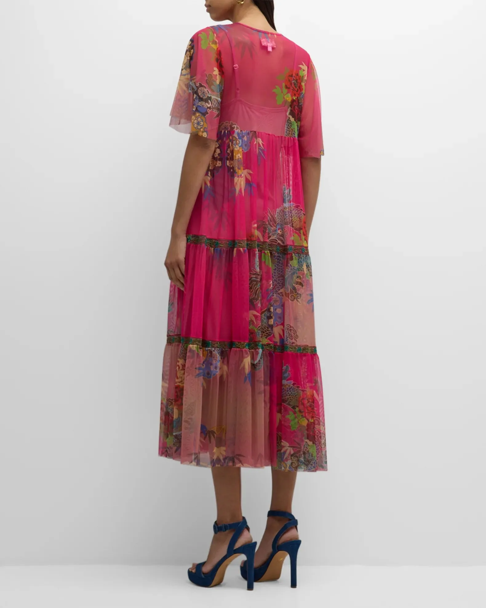Johnny Was Mazzy Tierd Dress in Dralion Print