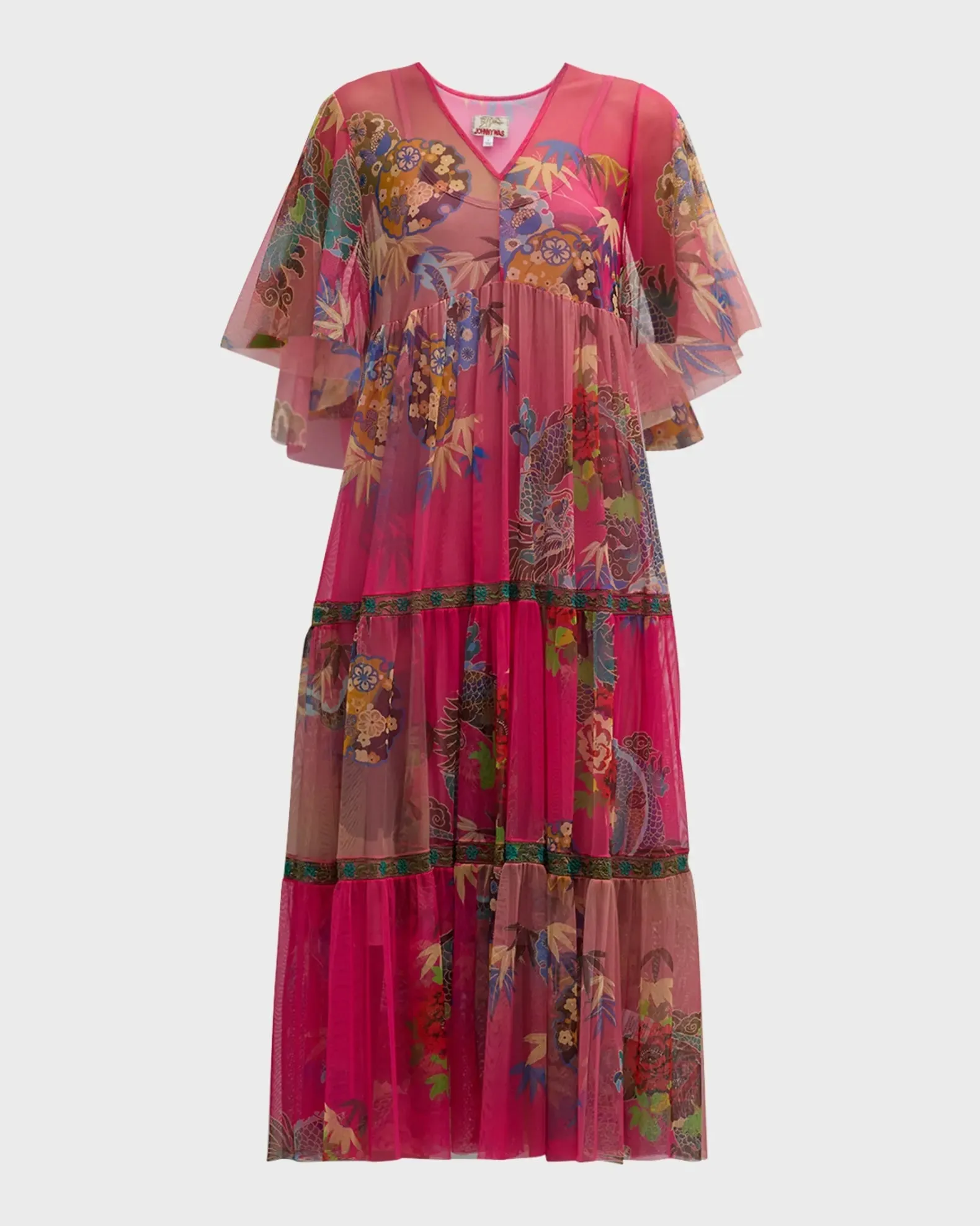 Johnny Was Mazzy Tierd Dress in Dralion Print