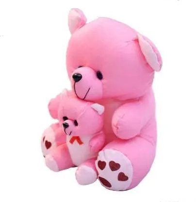 KARTIKTOYS® Soft Toys Skin Friendly Super Soft 40 cm Pink Mother with Child Teddy Bears for Kids - Lovable/Huggable Teddy Bear for Girlfriend/Wife/Husband (Pink, 40 cm)