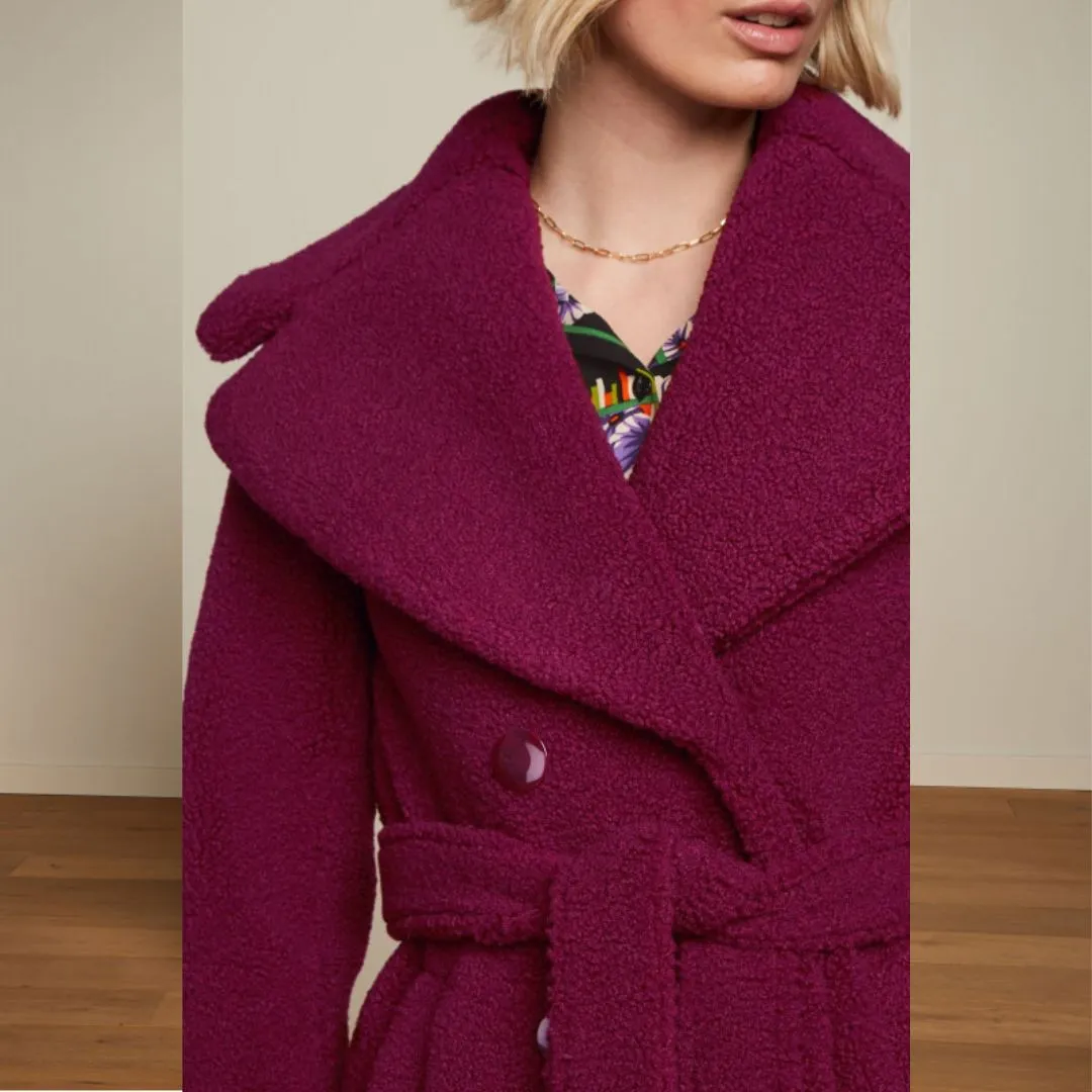 King Louie Women's Mary Coat Murphy in Beaujolais Red