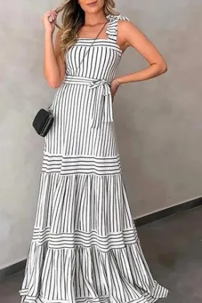 LA VERA STRIPED MAXI DRESS