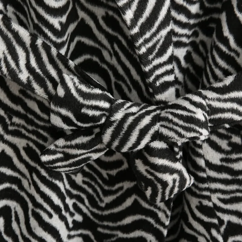Lorna Zebra Print Maxi Wool Coat