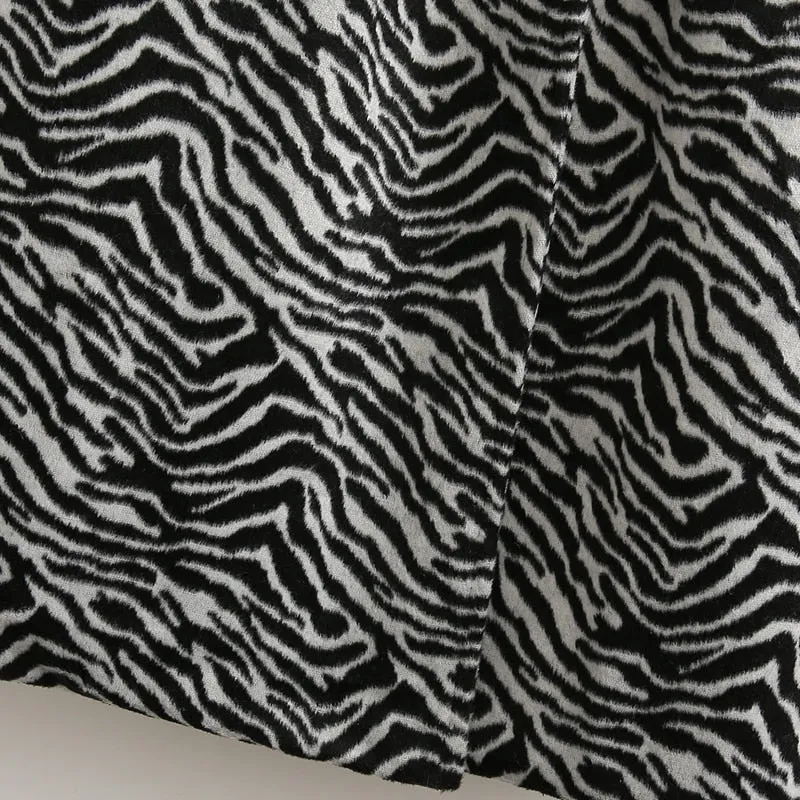Lorna Zebra Print Maxi Wool Coat