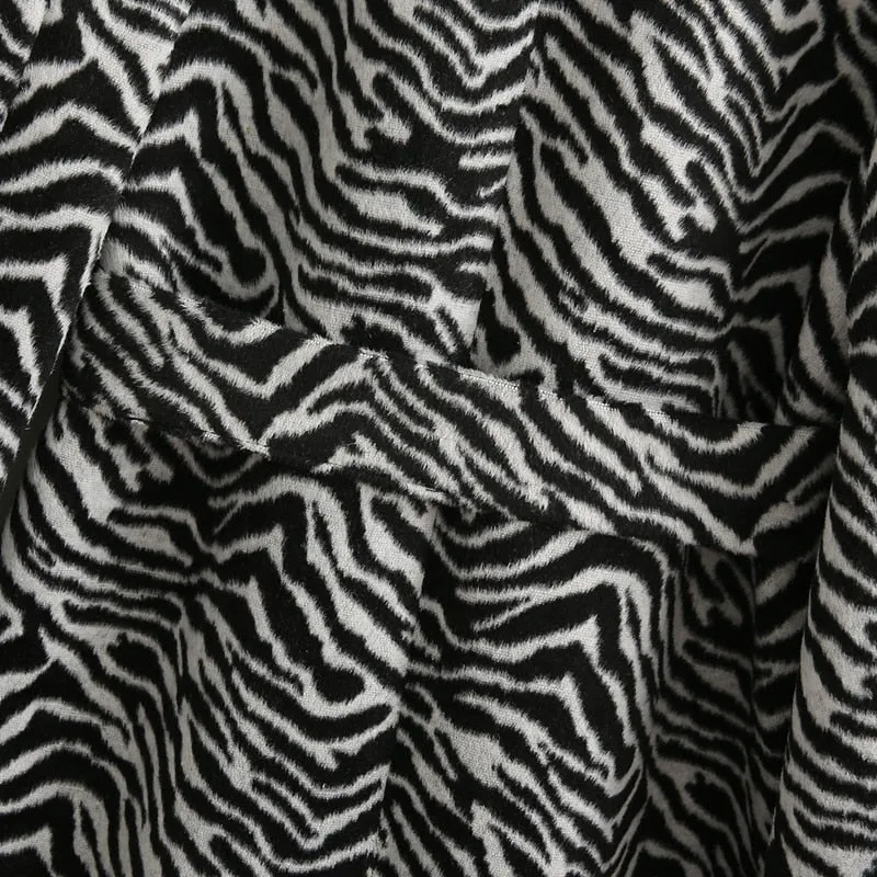 Lorna Zebra Print Maxi Wool Coat