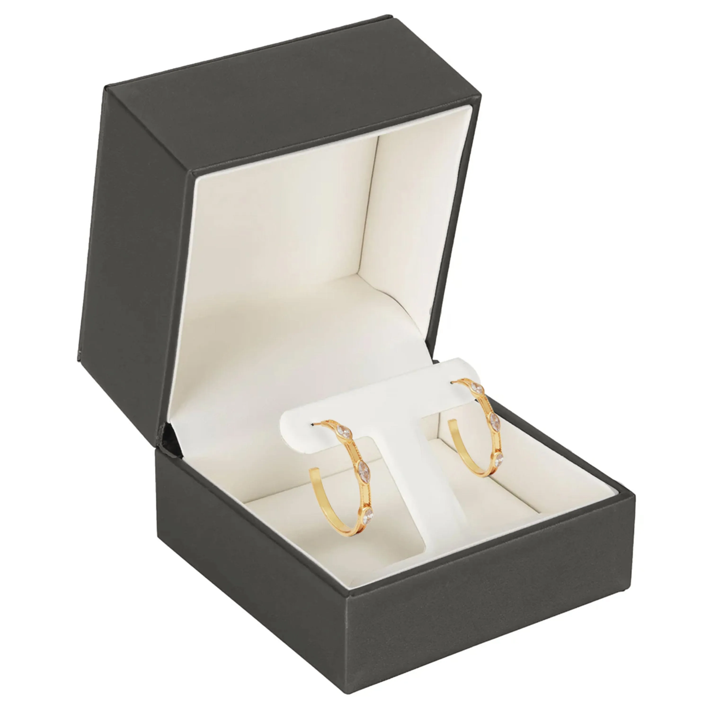 Luxury Leather Large Hoop Earring Box, Opulent Collection