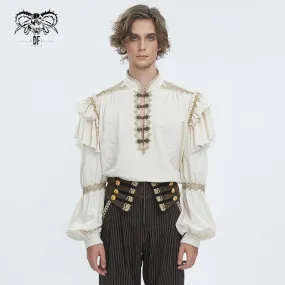 Men's Gothic Puff Sleeved Layered Ruffled Shirt