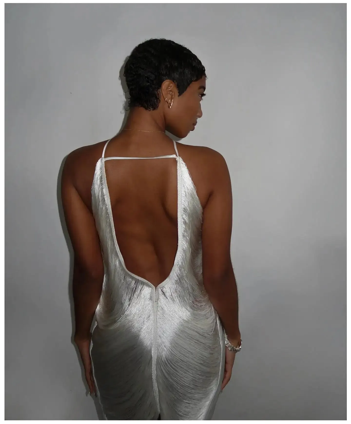 Metallic Dress Silk Dress Elegant Party Dress Cocktail Dress
