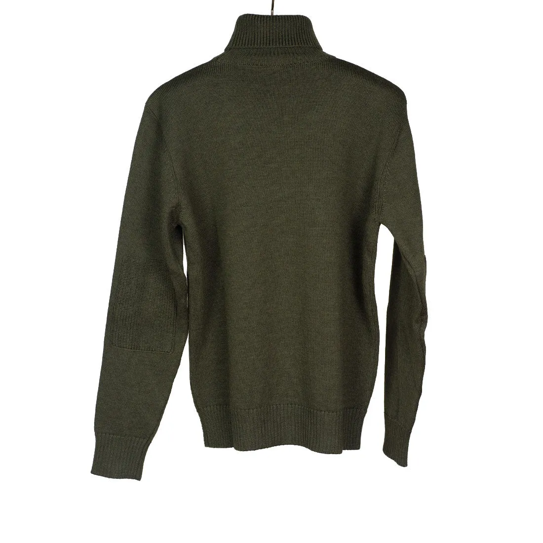 Naval turtleneck sweater in dark green merino wool