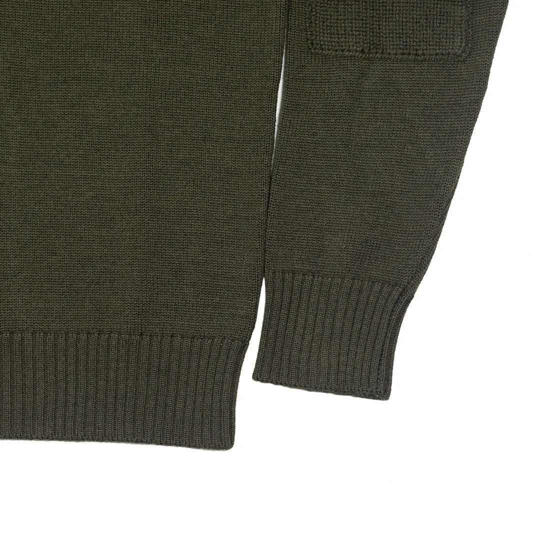 Naval turtleneck sweater in dark green merino wool