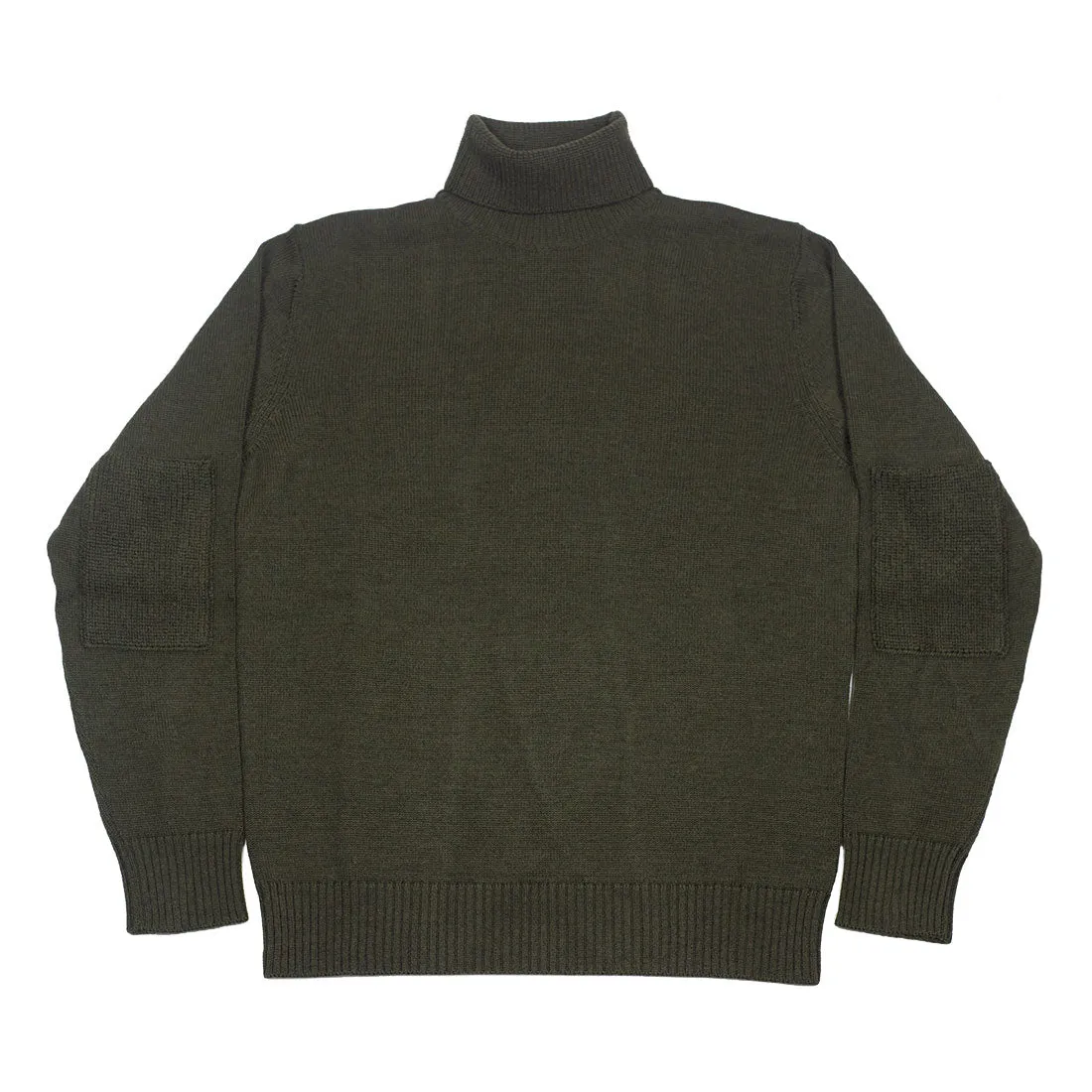 Naval turtleneck sweater in dark green merino wool