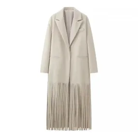 Norma Long Tassel Hem Maxi Coat