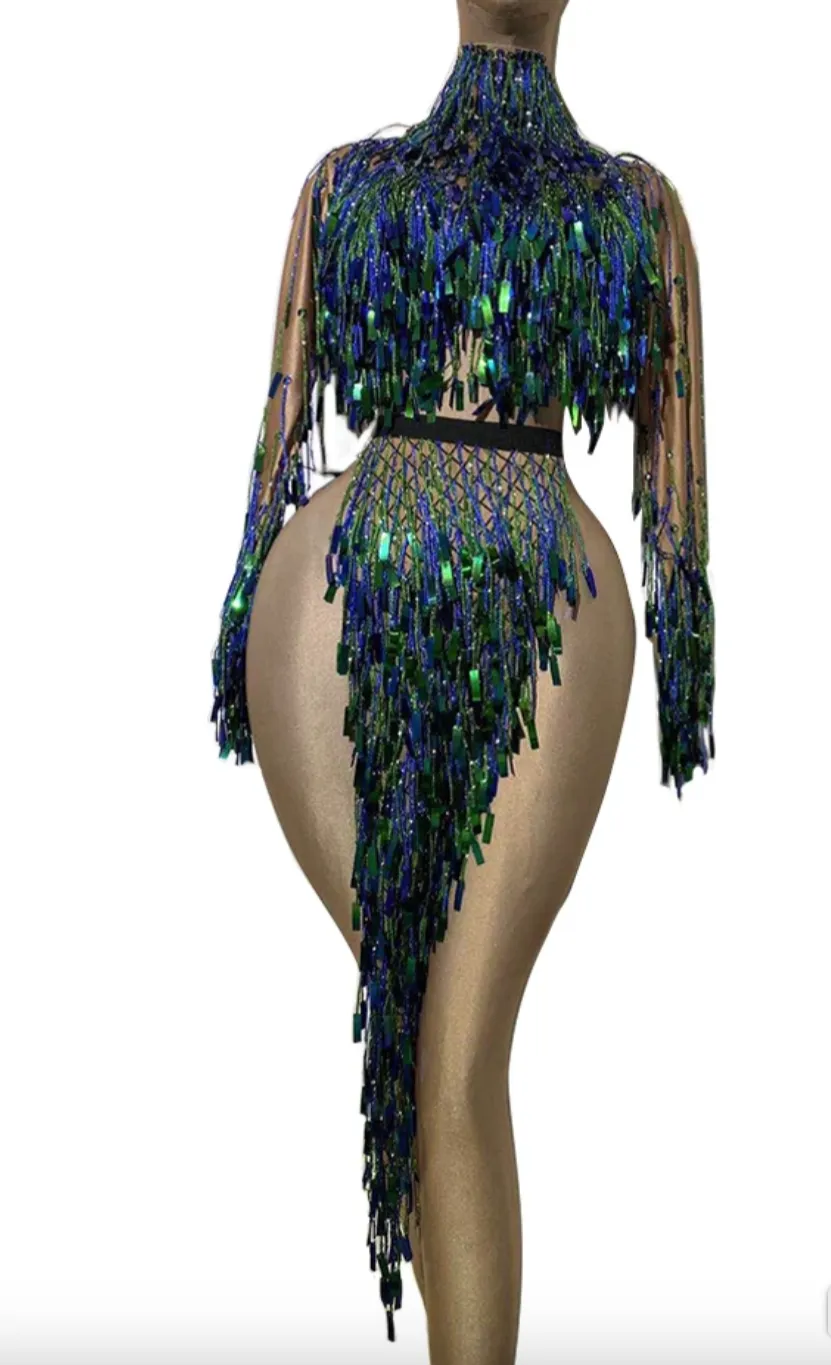 Party Outfit Metallic Dress Party Dress Mirrored Set