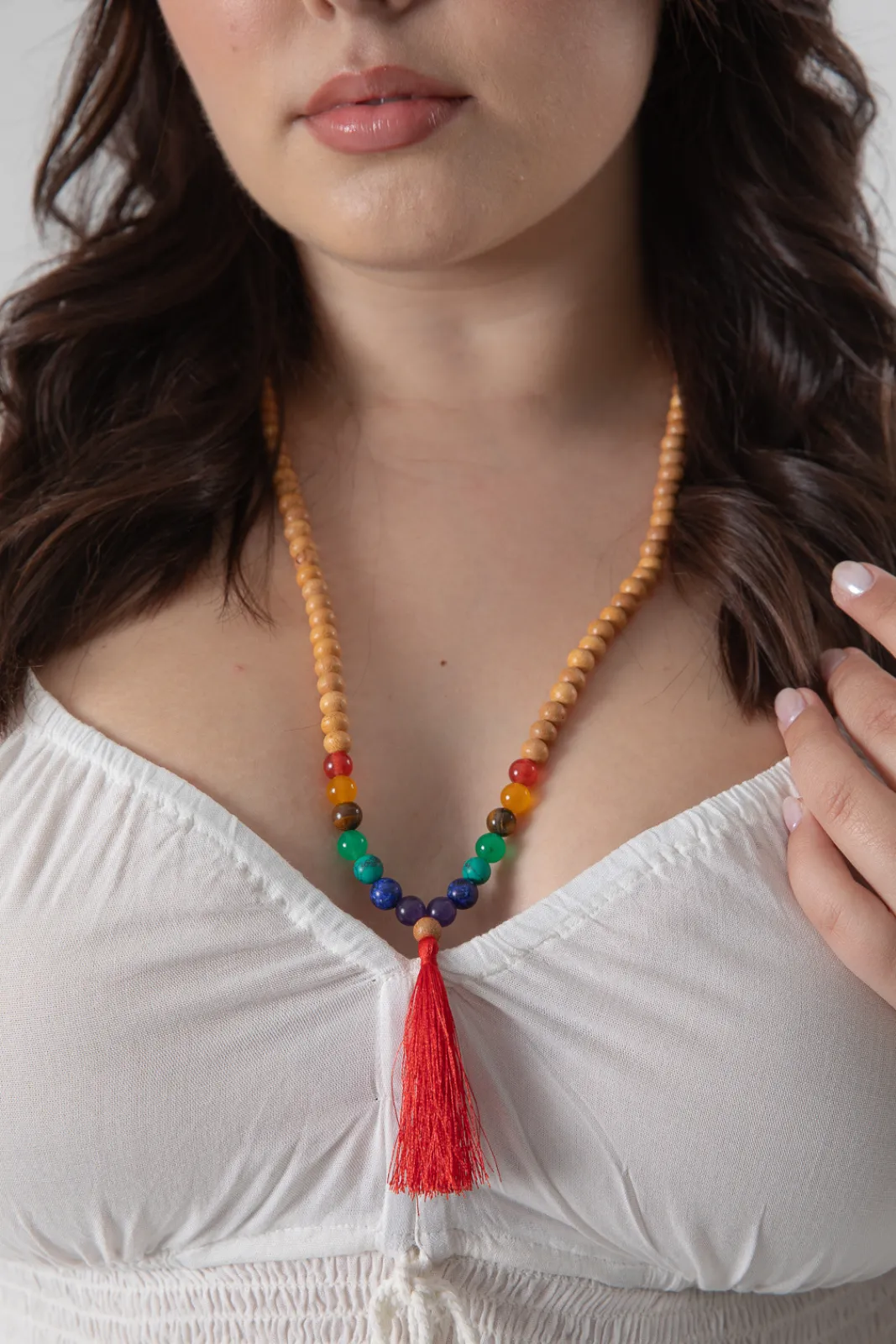 Rainbow Mala Bead Necklace