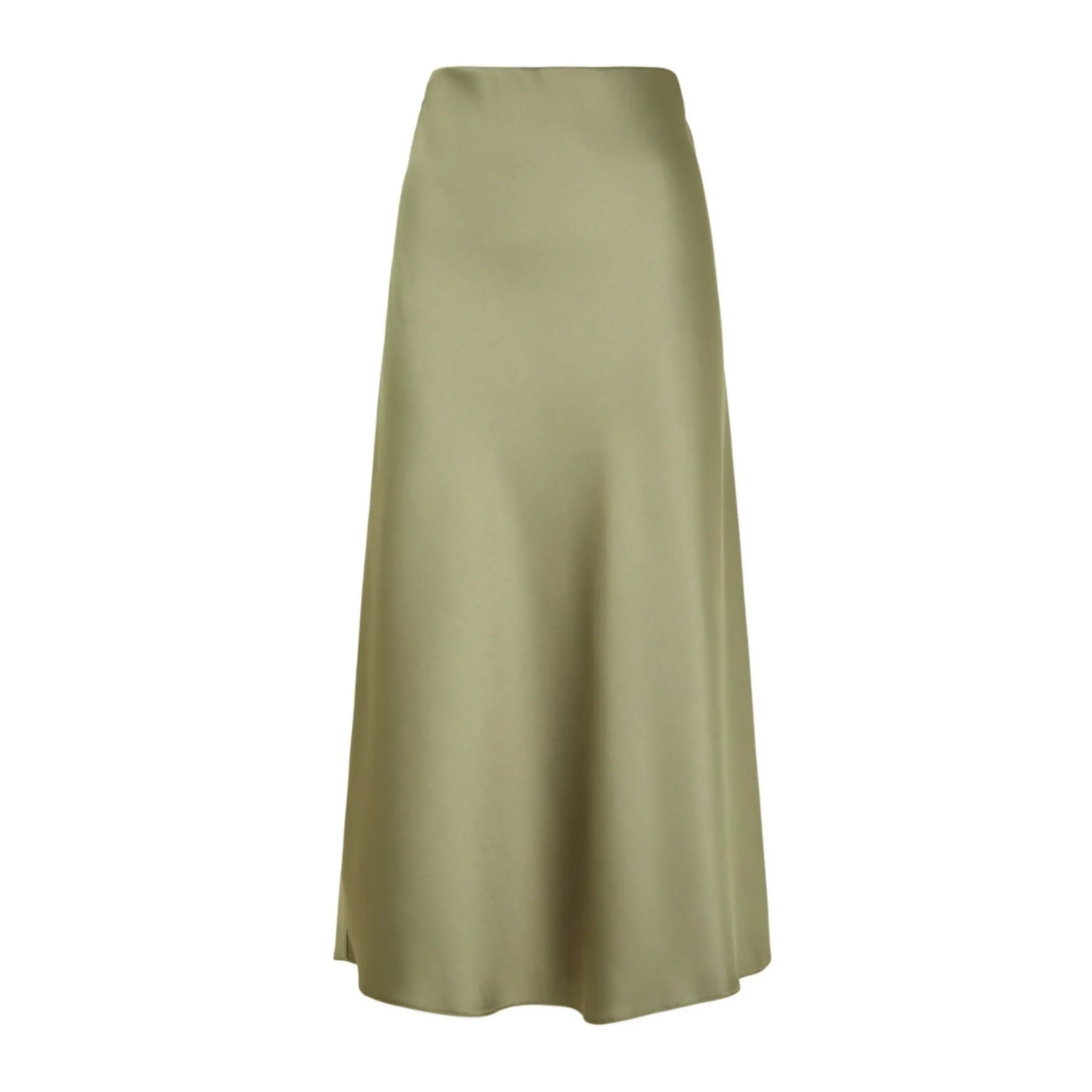 Satin A Line Midi Skirt