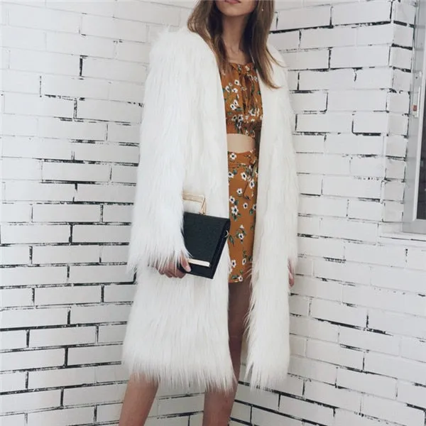 Shaggy Faux Fur Hooded Coats - 4 Colors