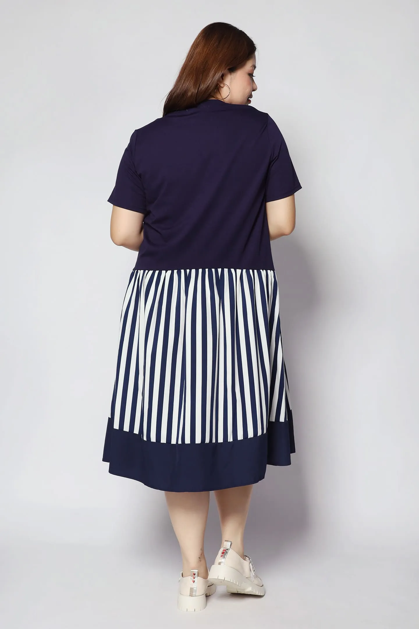 Sook Dress in Blue Stripes