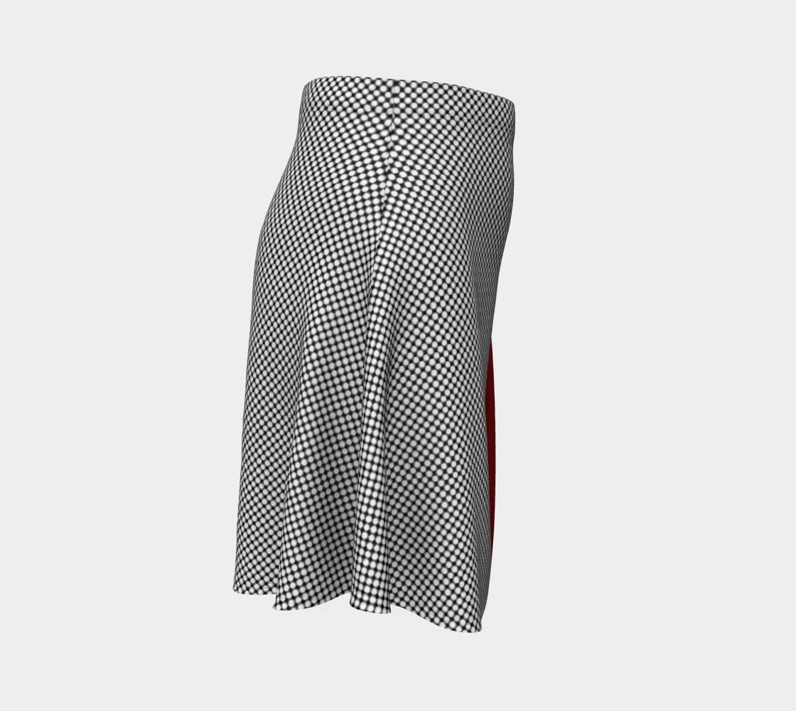 Two Tone Polka Dot Flare Skirt