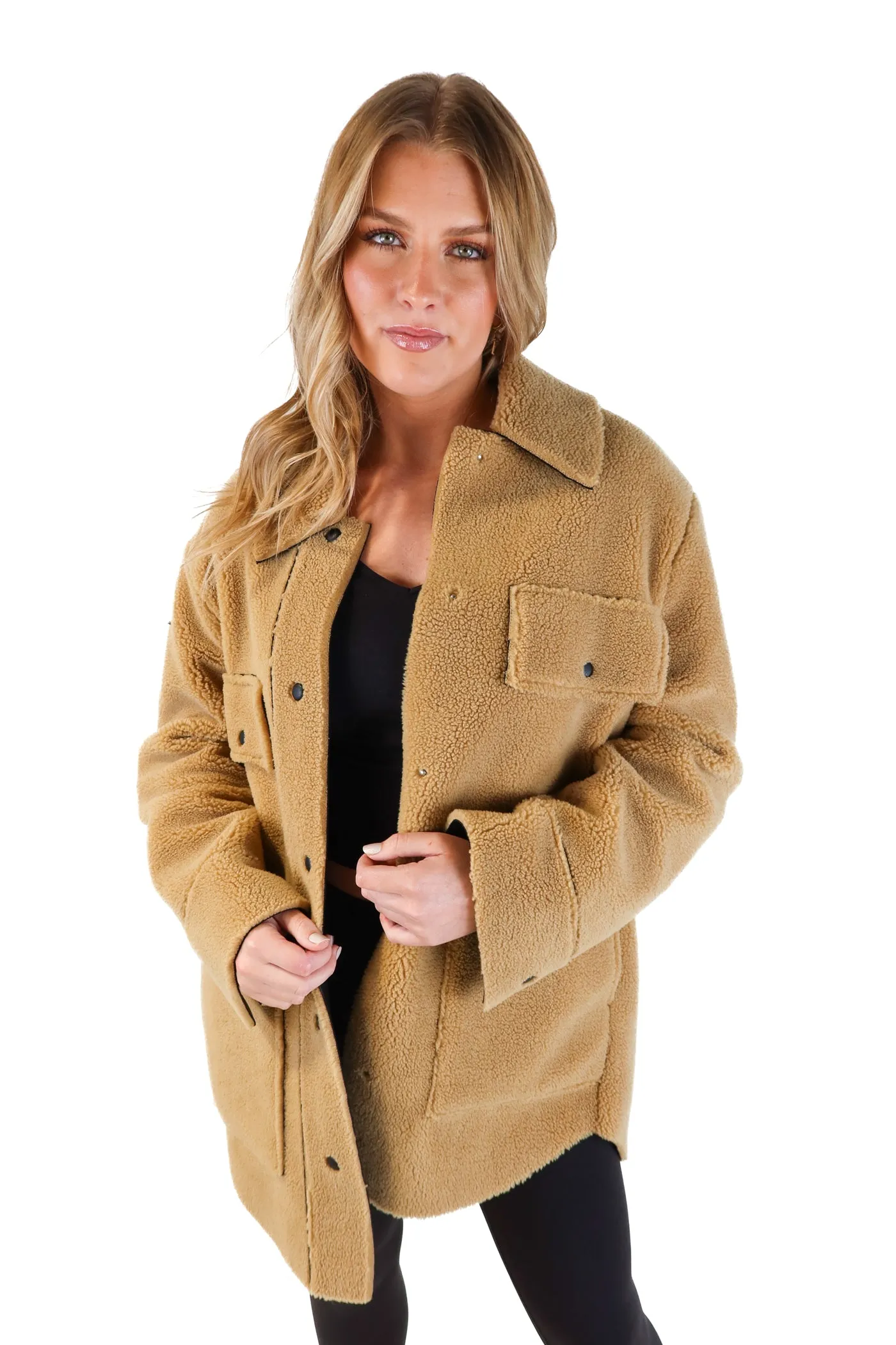 Zara Teddy and Vegan Leather Coat (S)