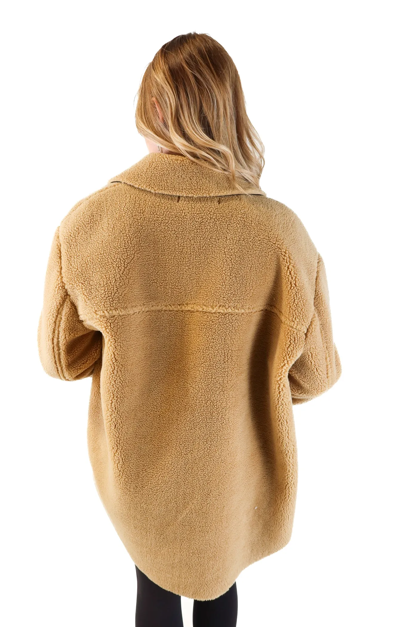 Zara Teddy and Vegan Leather Coat (S)